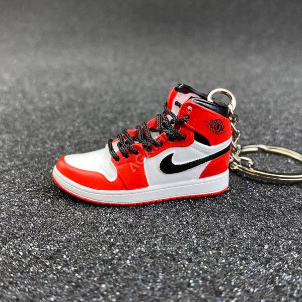 3D sneaker keychain wholesale mini shoe Air Jordan AJ 1 Retro White*OW