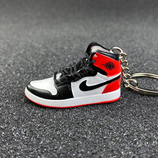 3D sneaker keychain wholesale mini shoe Air Jordan 1 Black Toe