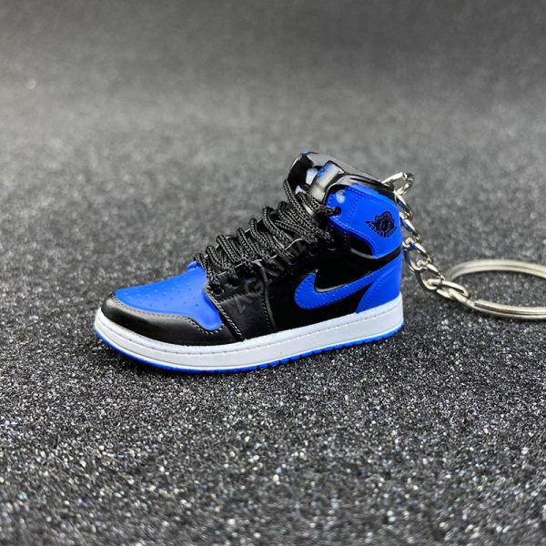 3D sneaker keychain wholesale mini shoe Air Jordan 1 Black Royal Blue