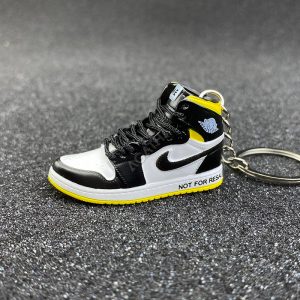 3D sneaker keychain wholesale mini shoe Air Jordan 1 "not for resale" yellow