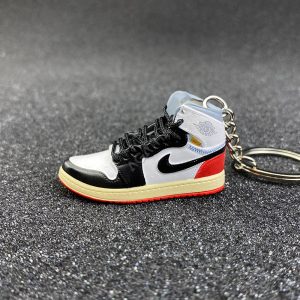 3D sneaker keychain wholesale mini shoe Air Jordan 1 High Union Los Angeles Black Toe