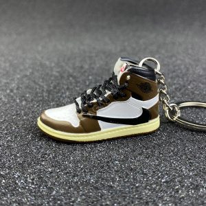 3D sneaker keychain wholesale mini shoe Air Jordan 1 x Travis Scott Cactus Jack