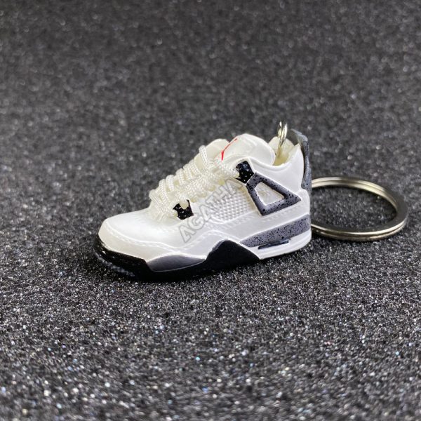 3D sneaker keychain wholesale mini shoe Air Jordan AJ 4 White Cement