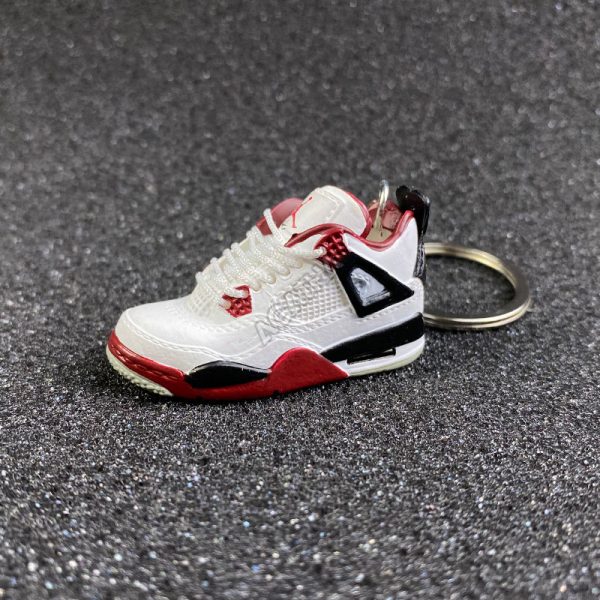 3D sneaker keychain wholesale mini shoe Air Jordan AJ 4 Retro Fire Red