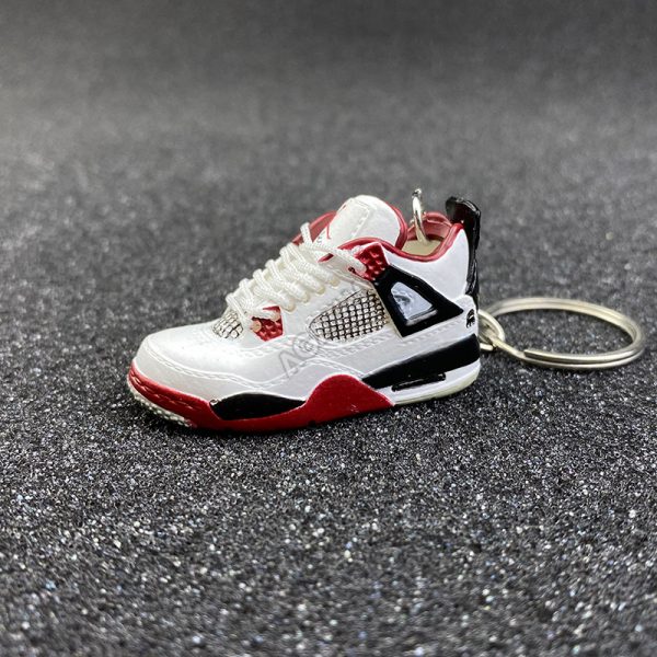 3D sneaker keychain wholesale mini shoe Air Jordan AJ 4 Retro Fire Red Mars Blackmon