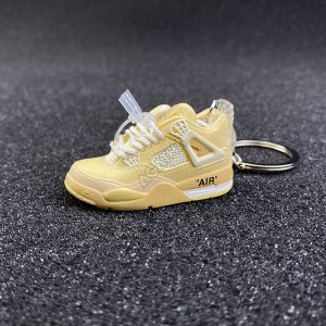 3D sneaker keychain wholesale mini shoe Air Jordan AJ 4 X OW LIMITED EDITION