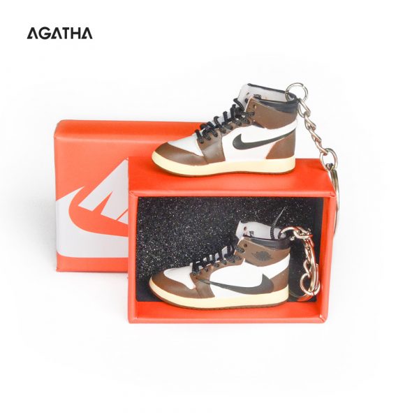 3D sneaker keychain wholesale mini shoe Air Jordan 1 x Travis Scott Cactus Jack