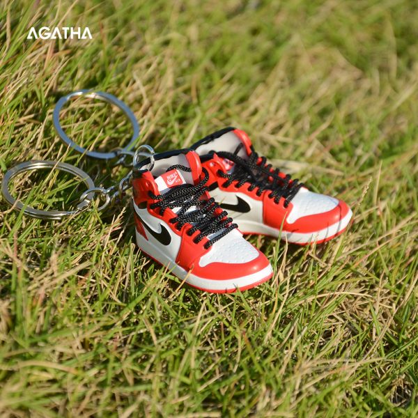 3D sneaker keychain wholesale mini shoe Air Jordan AJ 1 Retro White*OW