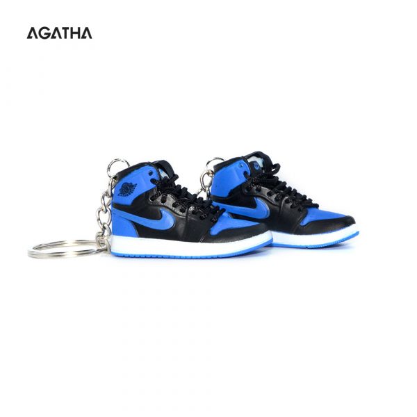 3D sneaker keychain wholesale mini shoe Air Jordan 1 Black Royal Blue