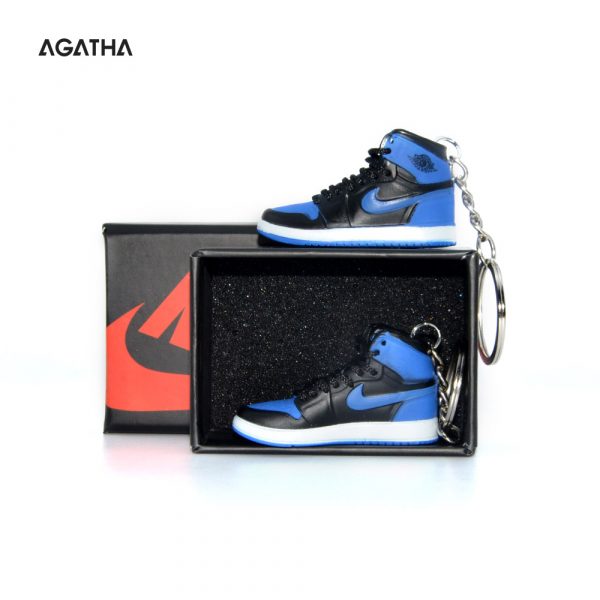 3D sneaker keychain wholesale mini shoe Air Jordan 1 Black Royal Blue