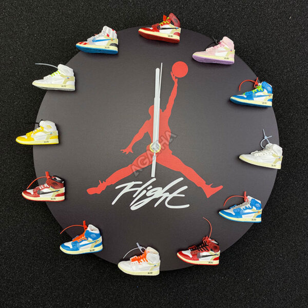 air jordan wall clock with 3d mini sneakers