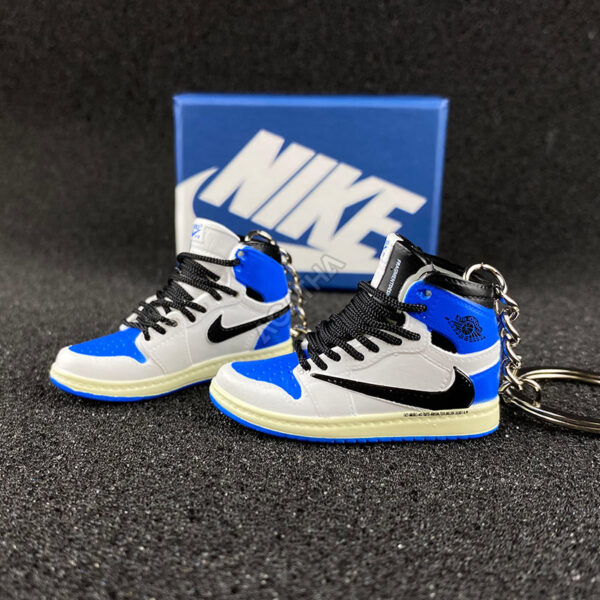 Jordan 1 High OG SP fragment design x Travis Scott Black Shoelace 3d mini sneaker keychains