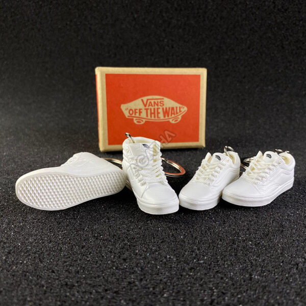 Vans Sk8-Hi True White Leather 3d mini sneaker keychains