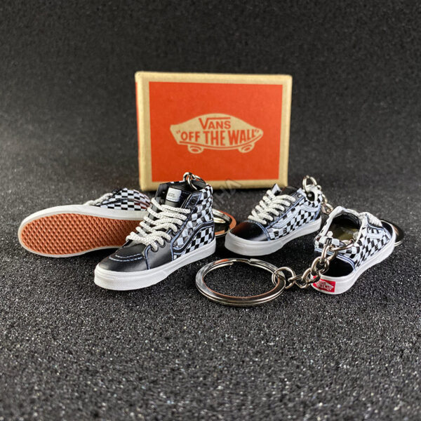 Vans Old Skool DSM Checkerboard Black White 3d mini sneaker keychains