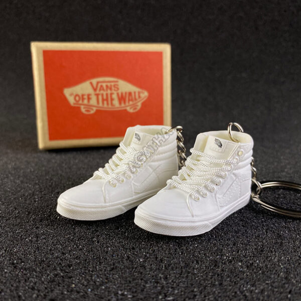 Vans Sk8-Hi True White Leather 3d mini sneaker keychains