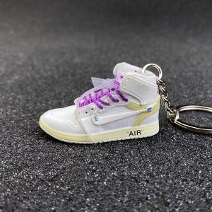 Jordan 1 Retro High Off-White White Purple Shoelace