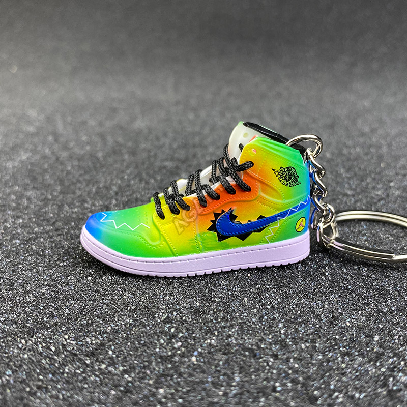 New Mini 3D~AIR JORDAN RETRO HIGH OG J Balvin~ sneaker shoe keychain ~MULTI
