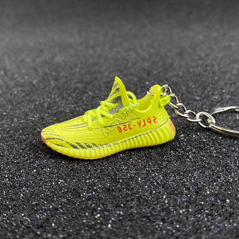 adidas gazelle silver green womens 3D Sneaker keychain Yeezy 350 Black – Kicks Machine main image 1