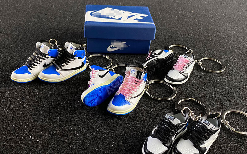 3D sneaker keychain wholesale mini shoe Jordan 1 Low OG SP fragment design x Travis Scott