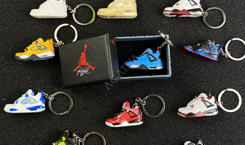 Air Jordan 4 AJ Retro 3d sneaker keychains with box wholesale mini shoe keyring