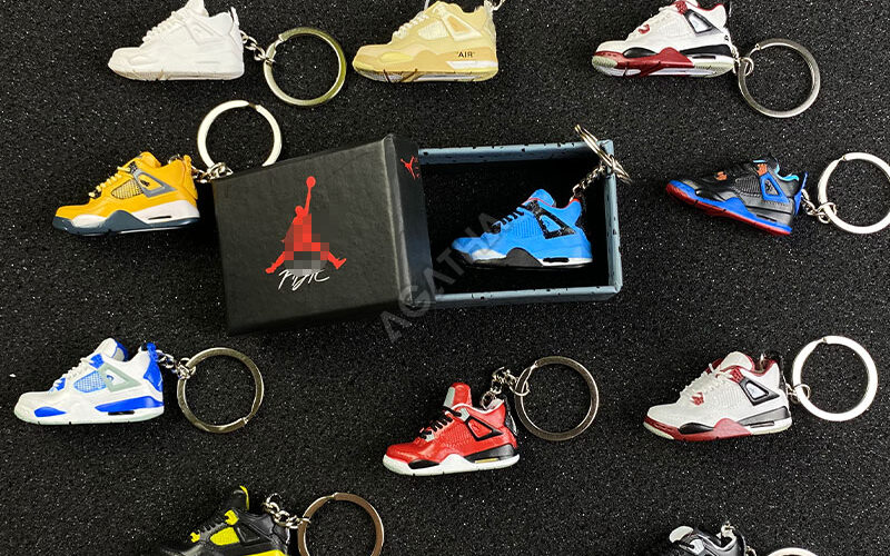 Air Jordan 4 AJ Retro 3d sneaker keychains with box wholesale mini shoe keyring