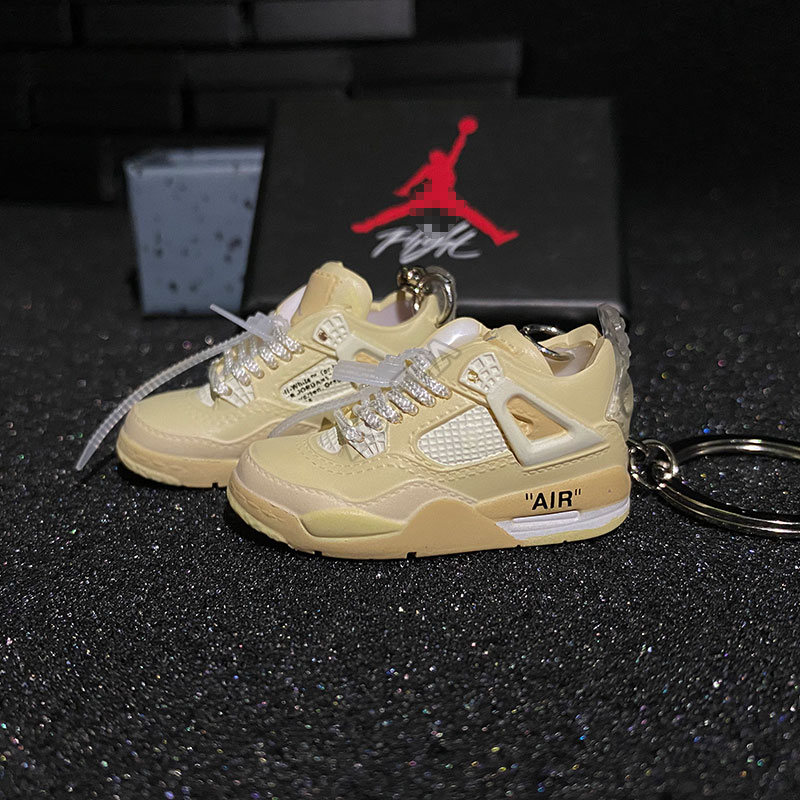 AJ Air Jordan 4 Retro Off-White Sail 3d sneaker keychains with box wholesale