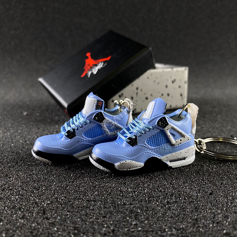 Air Jordan 4 AJ Retro University Blue 3d sneaker keychains with box wholesale