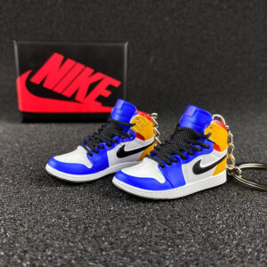 Jordan 1 White Navy Yellow 3D mini sneaker keychains