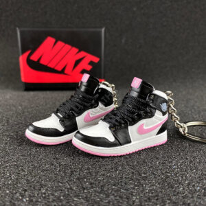 Jordan 1 Mid White Black Light Arctic Pink 3d mini sneaker keychains