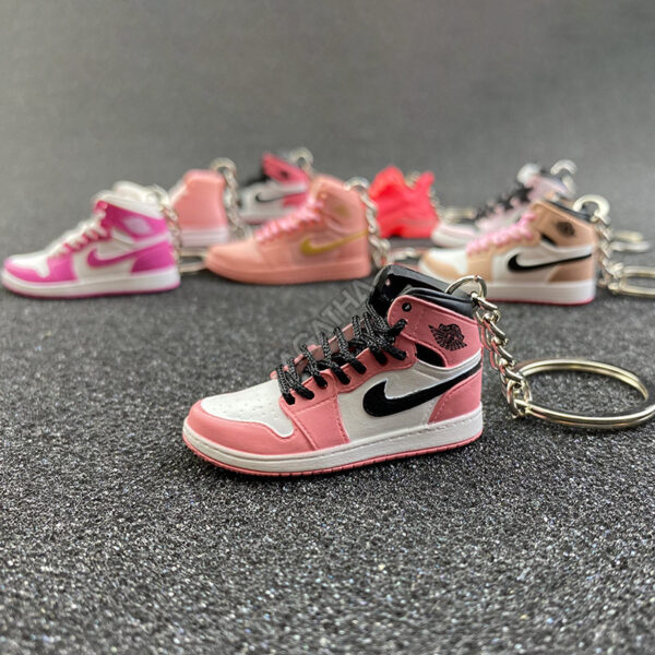 Jordan 1 Mid Crimson Tint 3D mini sneaker keychains