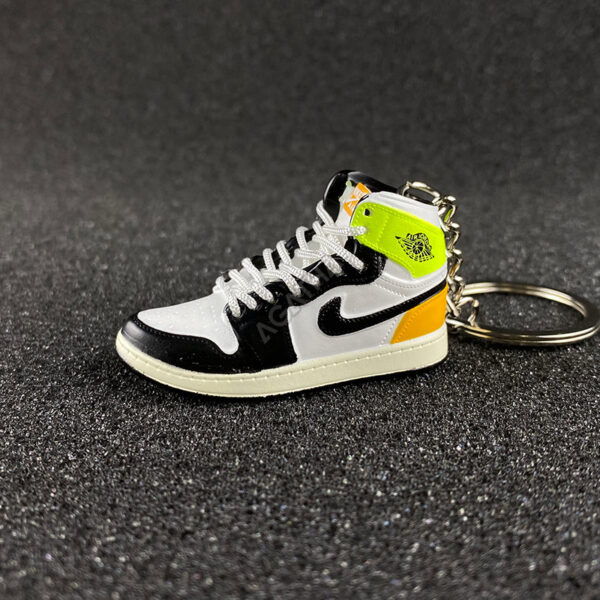 Retro High White Black Volt University Gold shoe keychains