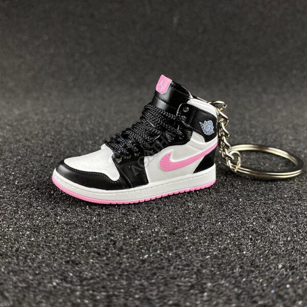 Jordan 1 Mid White Black Light Arctic Pink 3d mini sneaker keychains