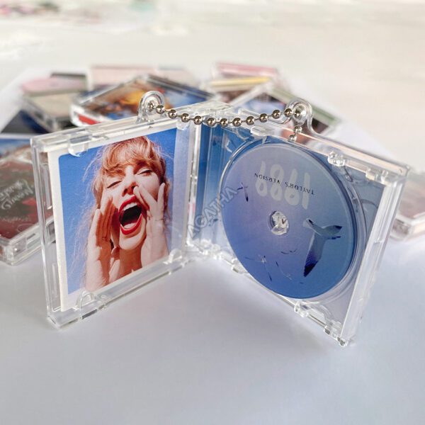 1989 blue mini CD keychain blank