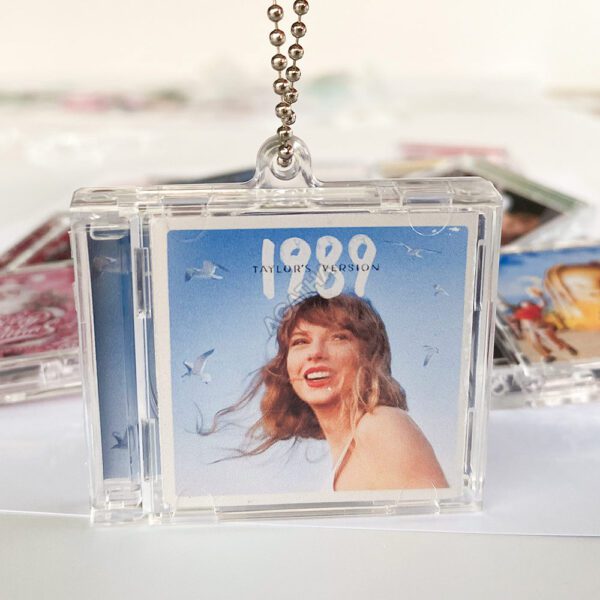 1989 blue mini CD keychain blank