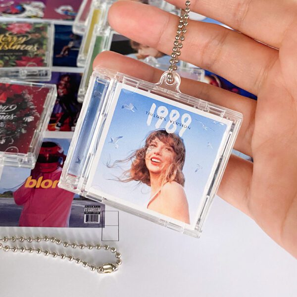 1989 blue mini CD keychain blank